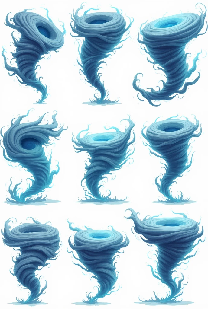 Can you make me an image with a tornado sprite that shows 6 in an image that is aligned by a line in 2d in transparent png format and that looks animated?