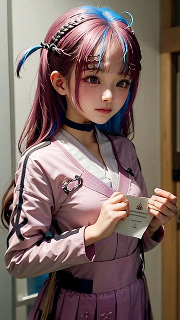1 girl,japanese school,Graduation Ceremony,Graduation certificate in hand,Tears in eyes,Student Graduation Ceremony,graduation ceremony venue,Alumni