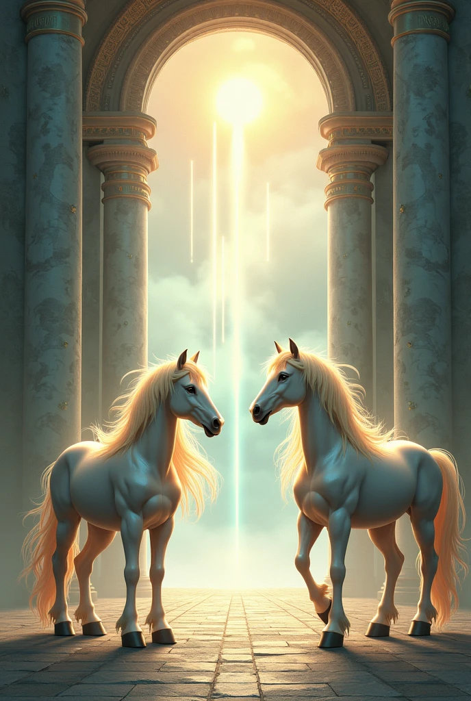 Heavens gate with horses