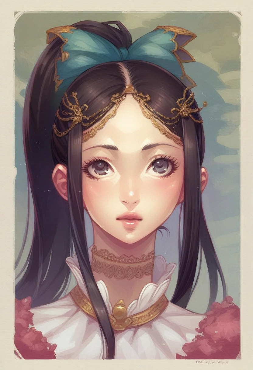 a close up of a person with a ponytail and a shirt, subtle anime style, flat anime style shading, ilya kuvshinov style, anime moe artstyle, anime style character, detailed anime character art, 2 d anime style, ross tran style, in an anime style, clean detailed anime style, ilya kuvshinov with long hair