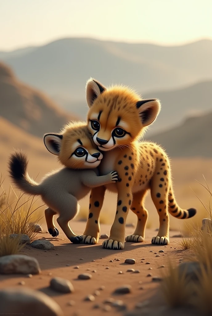 Cheetah and coyote cub mounts more realistic