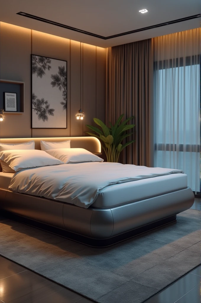 Bed frame with blood pressure monitor