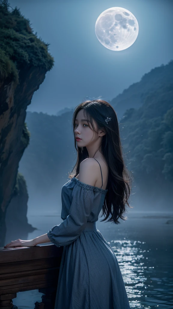 (masterpiece, best quality:1.2), 1 Girl, Solitary, Deep in Wonderland，Moonlight falls like water，Foggy Room，The heroine&#39;s figure is vaguely visible，Like a fairy in a painting，Slender sexy legs，Very beautiful legs，Leaking sexy legs，Large Breasts，美丽而又带着一丝mystery的色彩。Her face is beautiful and delicate，Like a finely carved jade，Showing extraordinary beauty。The eyebrows are so pretty，The waves in my eyes are like twinkling stars，Show the light of perseverance and wisdom。The bridge of the nose is straight，Cherry lip color，The slightly upturned corners of the mouth reveal confidence and calmness。Her face is chiseled，Skin like jade，Reveal healthy glow，Just like fairies, She never eats worldly fireworks。Her makeup is light and delicate，No excessive embellishment，But it is enough to show her temperament and charm。Light foundation highlights the translucence of the skin，A light eyebrow pencil outlines her perfect eyebrow shape，Eye makeup is eye shadow and eyeliner，Make her eyes brighter、Energetic。嘴唇涂上grace的口红，Add a touch of charm and sophistication。她的衣服grace别致，Clothes fluttering，As if the wind will blow it up at any time，Drifting away。既不失grace，She also showed her extraordinary ball skills。Swaying with her movements。Her hair was tied back casually.，Secure with a jade hairpin，A few strands of hair fluttering gently in the wind，Add a touch of softness。Her figure looms in the fairyland，宛如一道Large Breasts美丽的风景线，Attracted everyone&#39;s concern。She seems like a fairy in wonderland，Large Breasts美丽、grace、mystery、Full of power。