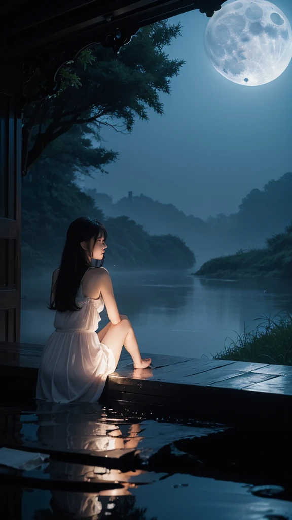 (masterpiece, best quality:1.2), 1 Girl, Solitary, Deep in Wonderland，Moonlight falls like water，Foggy Room，The heroine&#39;s figure is vaguely visible，Like a fairy in a painting，Slender sexy legs，Very beautiful legs，Leaking sexy legs，Large Breasts，美丽而又带着一丝mystery的色彩。Her face is beautiful and delicate，Like a finely carved jade，Showing extraordinary beauty。The eyebrows are so pretty，The waves in my eyes are like twinkling stars，Show the light of perseverance and wisdom。The bridge of the nose is straight，Cherry lip color，The slightly upturned corners of the mouth reveal confidence and calmness。Her face is chiseled，Skin like jade，Reveal healthy glow，Just like fairies, She never eats worldly fireworks。Her makeup is light and delicate，No excessive embellishment，But it is enough to show her temperament and charm。Light foundation highlights the translucence of the skin，A light eyebrow pencil outlines her perfect eyebrow shape，Eye makeup is eye shadow and eyeliner，Make her eyes brighter、Energetic。嘴唇涂上grace的口红，Add a touch of charm and sophistication。她的衣服grace别致，Clothes fluttering，As if the wind will blow it up at any time，Drifting away。既不失grace，She also showed her extraordinary ball skills。Swaying with her movements。Her hair was tied back casually.，Secure with a jade hairpin，A few strands of hair fluttering gently in the wind，Add a touch of softness。Her figure looms in the fairyland，宛如一道Large Breasts美丽的风景线，Attracted everyone&#39;s concern。She seems like a fairy in wonderland，Large Breasts美丽、grace、mystery、Full of power。