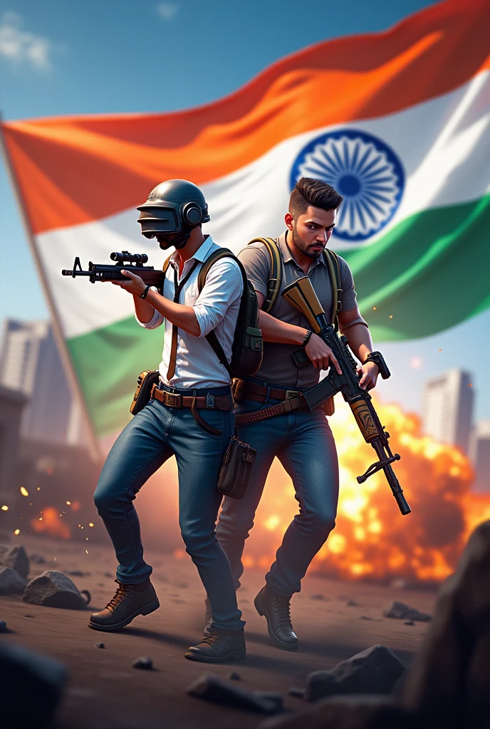 Pubg mobile india live streaming game ply online grial and boy thumbnail pubg India flag lgo Duo