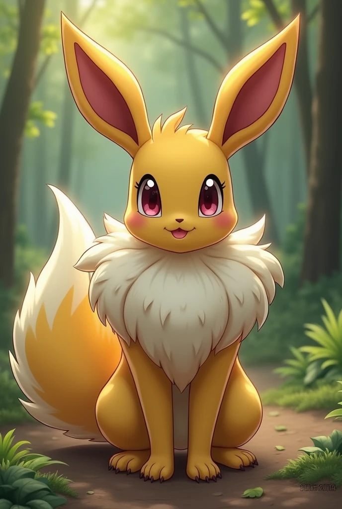 A sexy leafeon with really big breasts, a big ass, isn’t fat, dummy Thicc,
