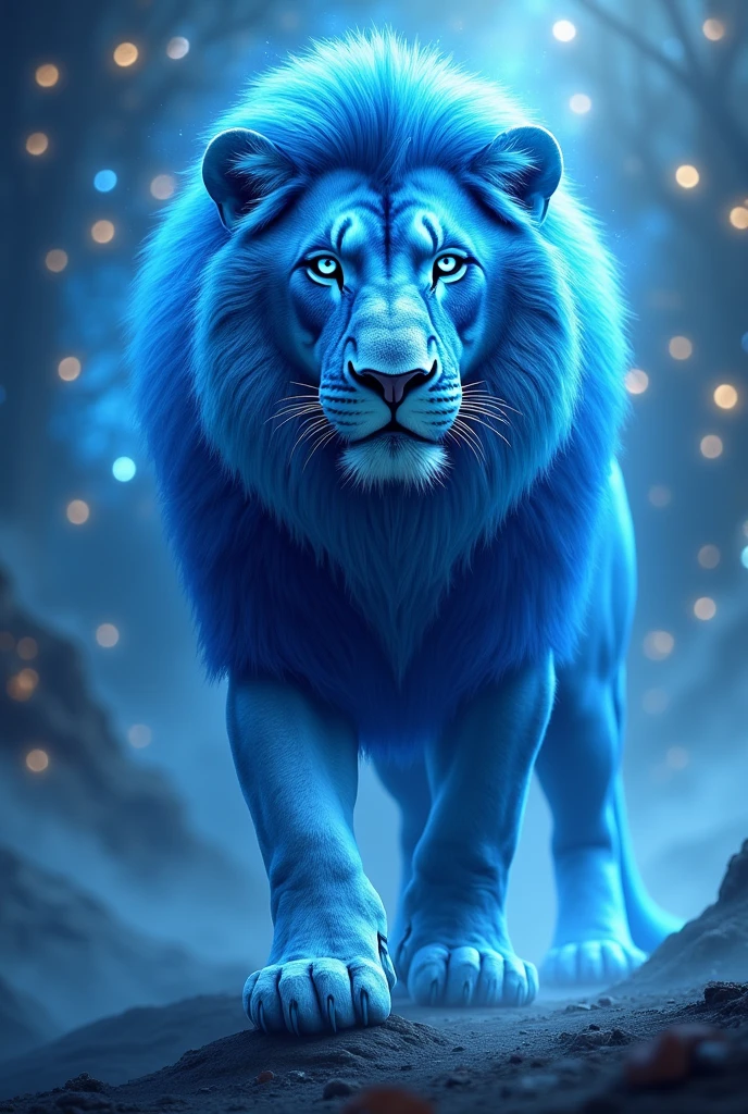 I want a lion with a shade of blue