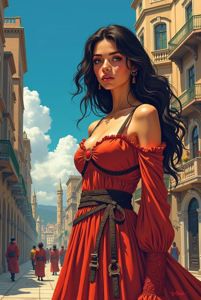 a comic book about the lives of women in different eras such as the medieval era,modern age and technological age,I want the characters to be only women and between 19 and 2,with clothes in the fashion of the times,and talk about the daily lives of women in their respective eras.