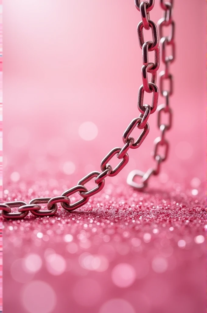 Pink background with glitter and chains modern technology