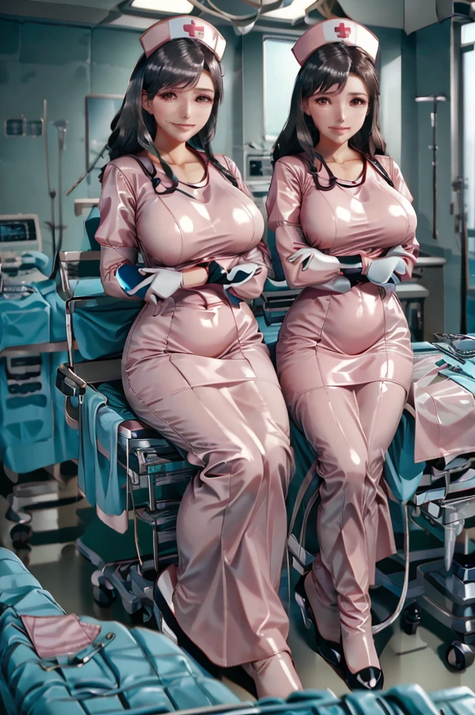 nurse uniform,hospital, latex nurse suit,nurses,busty,elbow gloves,labcoat,black hair woman,pink eyes , gigantic ,medical instruments,asian nurse,two nurses,speculum,examination room,oversize ,big ass ,strap on, lay on table ,legs spreaded,giving birth,gyno chair , dentist,Milf,latex,pink uniform,oversize breasts