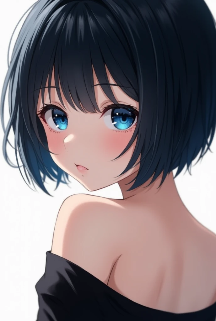 Woman looking into the distance、ultra High resolution、high quality、High resolution、perfect anatomy、8K、photograph、bromide、perfect lighting、full nude、beautiful nipples、美しいvagina、リアルなvagina、realistic nipples、vagina、beautiful face、beautiful eyes、beautiful hair、black hair、(small breasts、chest size is small、flat chest)、simple necklace、long bangs、down style hair、semi short cut hair、beautiful straight hair
