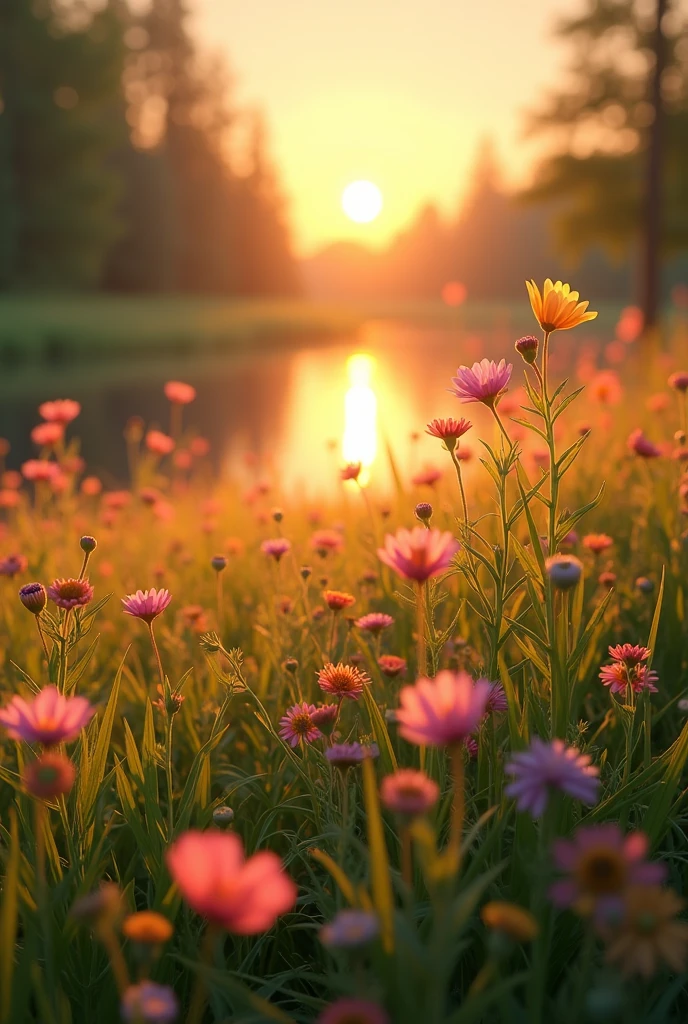 Generate a photo with a romantic background, remove people