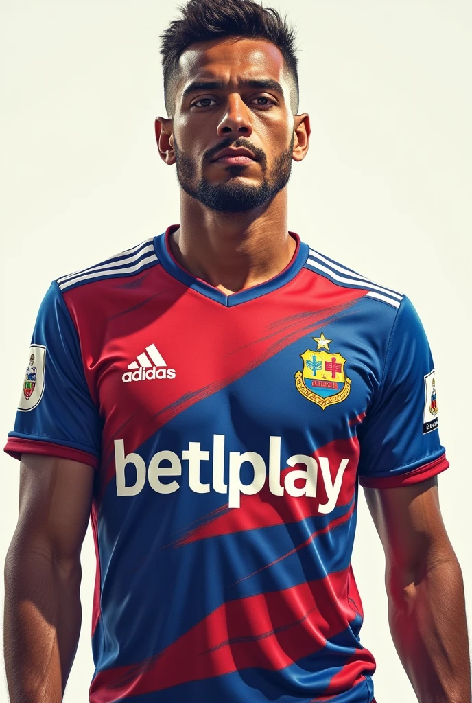 Dayro Moreno, Colombian footballer from Once Caldas with a Betlplay shirt