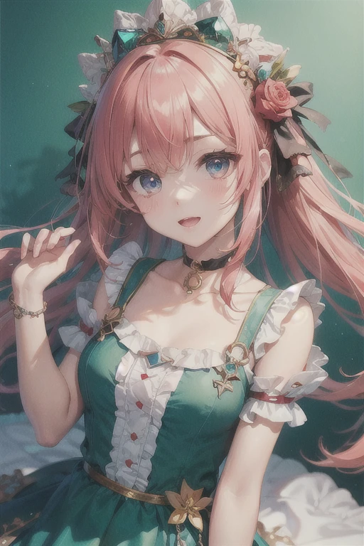(Highest quality)、(Highest quality)、cute、(choker).eyes are emerald、Cute clothes、Loved by everyone、
