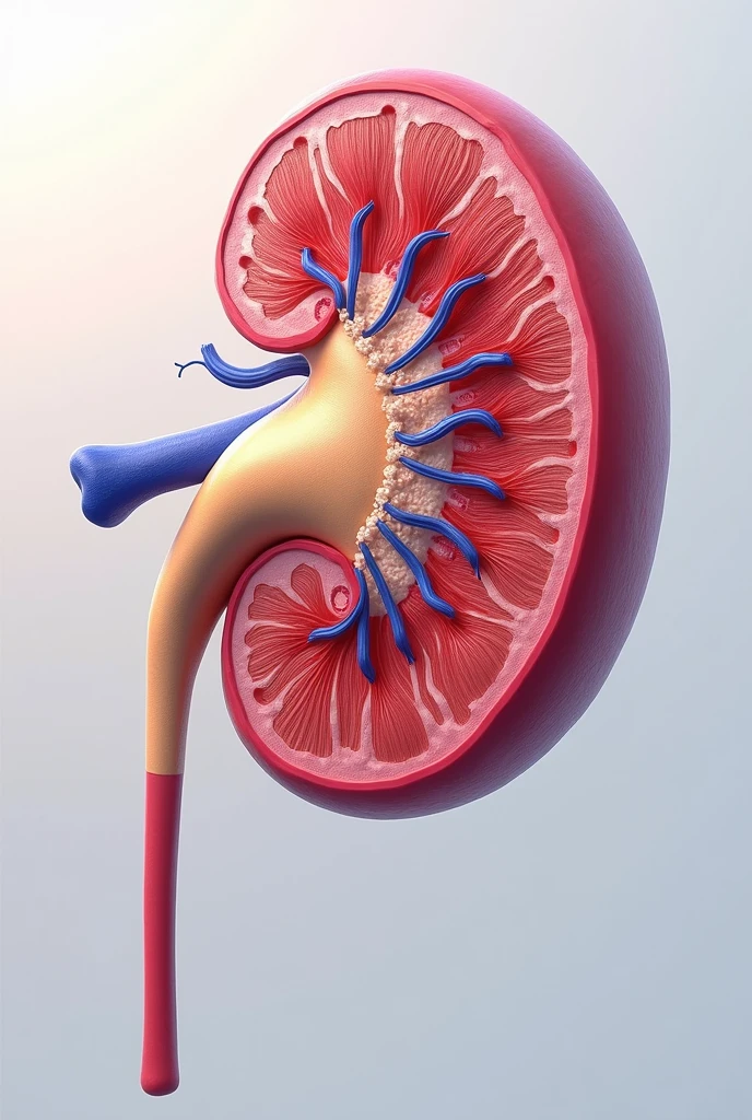 Draw the detailed renal glomerulus with its parts
