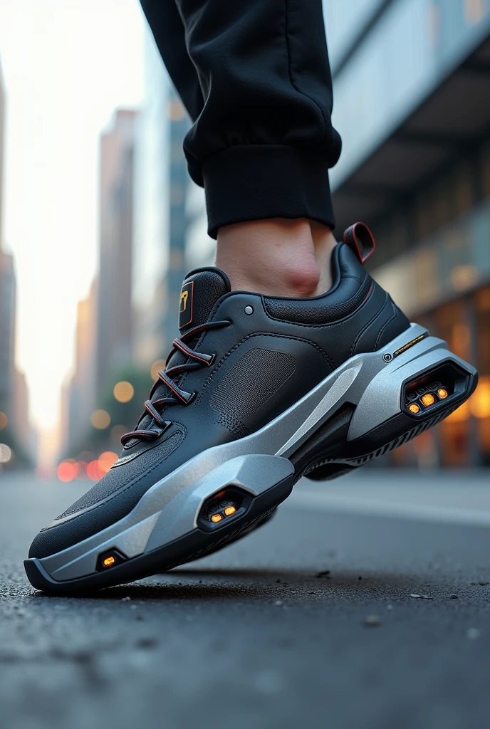 Rocket sport sneakers with turbines on the sole of the foot model 3D