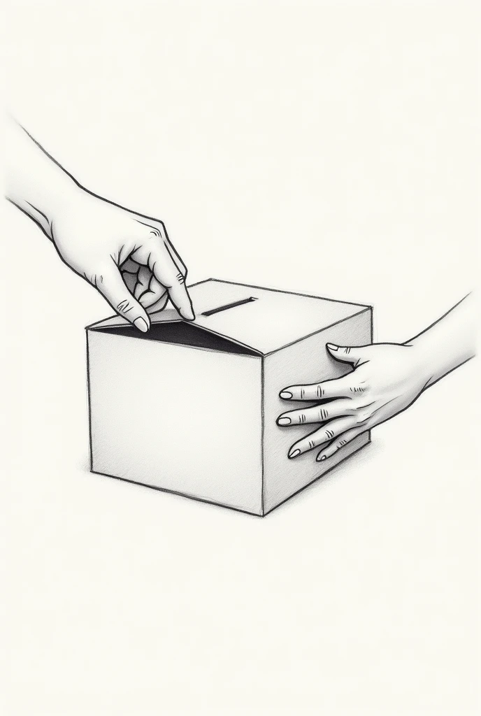 I want a tutorial using pencil images on how to open a box