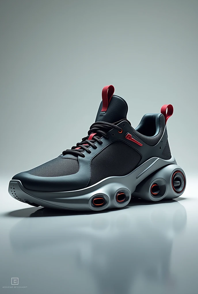Rocket sport sneakers with turbines on the sole of the foot model 3D