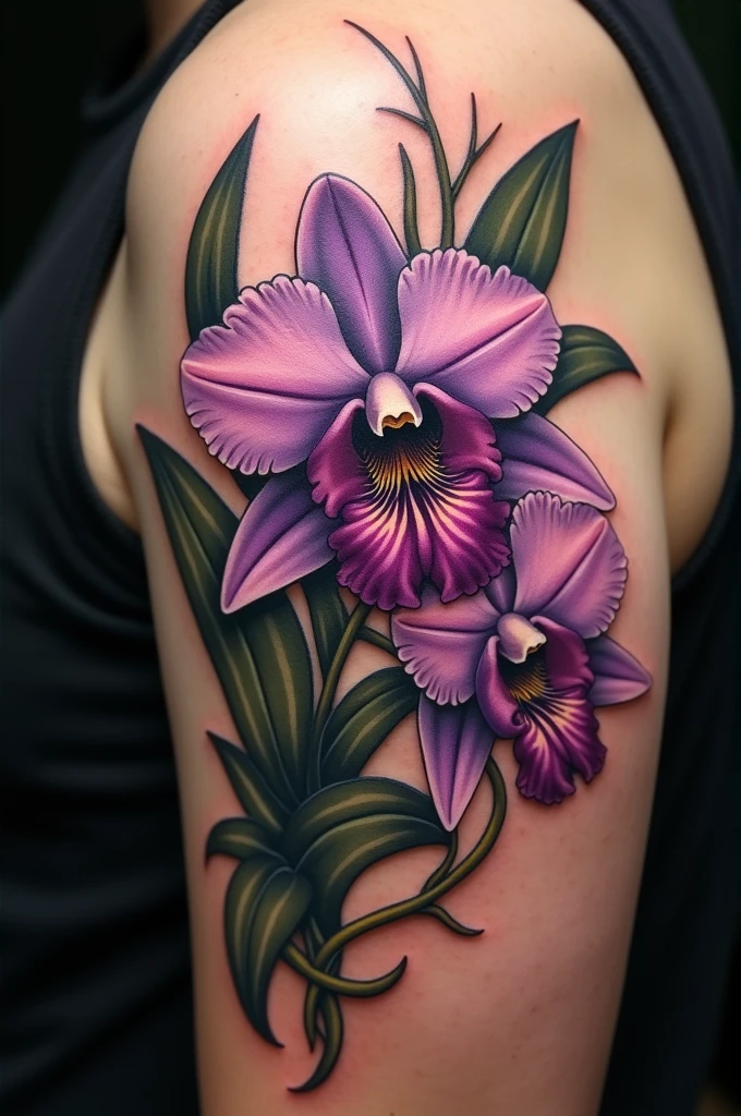 Cattleya tattoo for men 