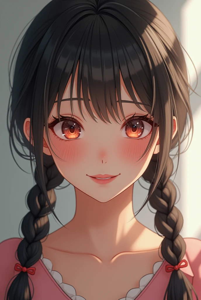 uneven twintails, low twin braids, rolling eyes, blush, seductive smile, high detail, Fujicolor, pov, 8k, super detail, masterpiece, UHD, anatomically correct
