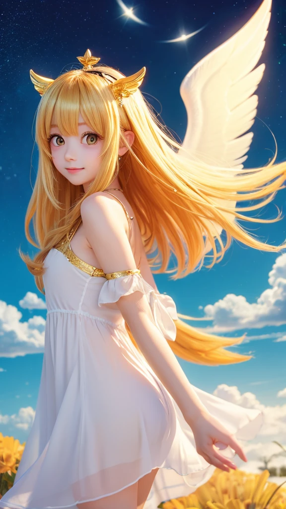 Golden dolphin　cute　Angel Halo　Anime characters
