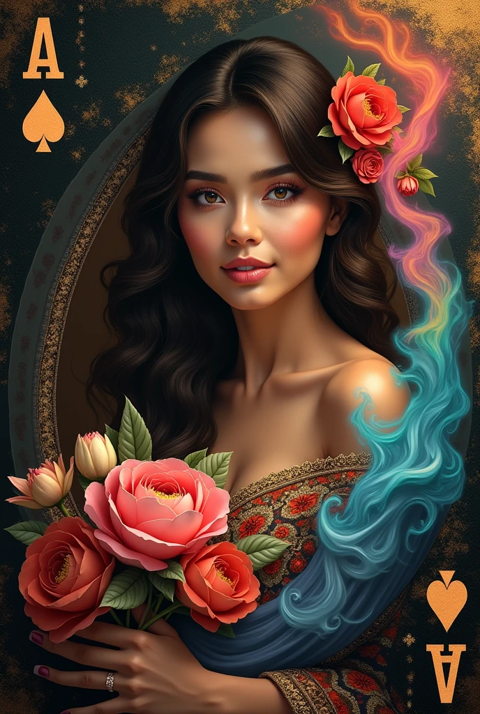 imageio: Another card turned over, this time with stronger and more defined eyebrows and eyelashes.