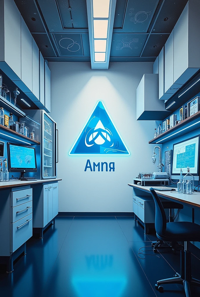 Amna laboratories painting logos