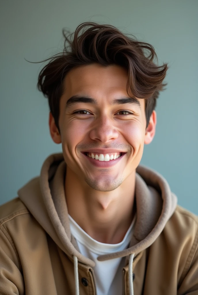 Several photos of a single young man for a social network