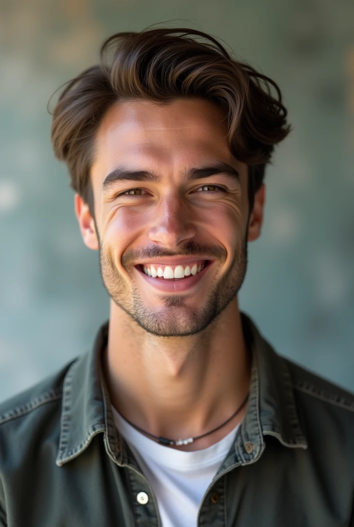 Several photos of a single young man for a social network
