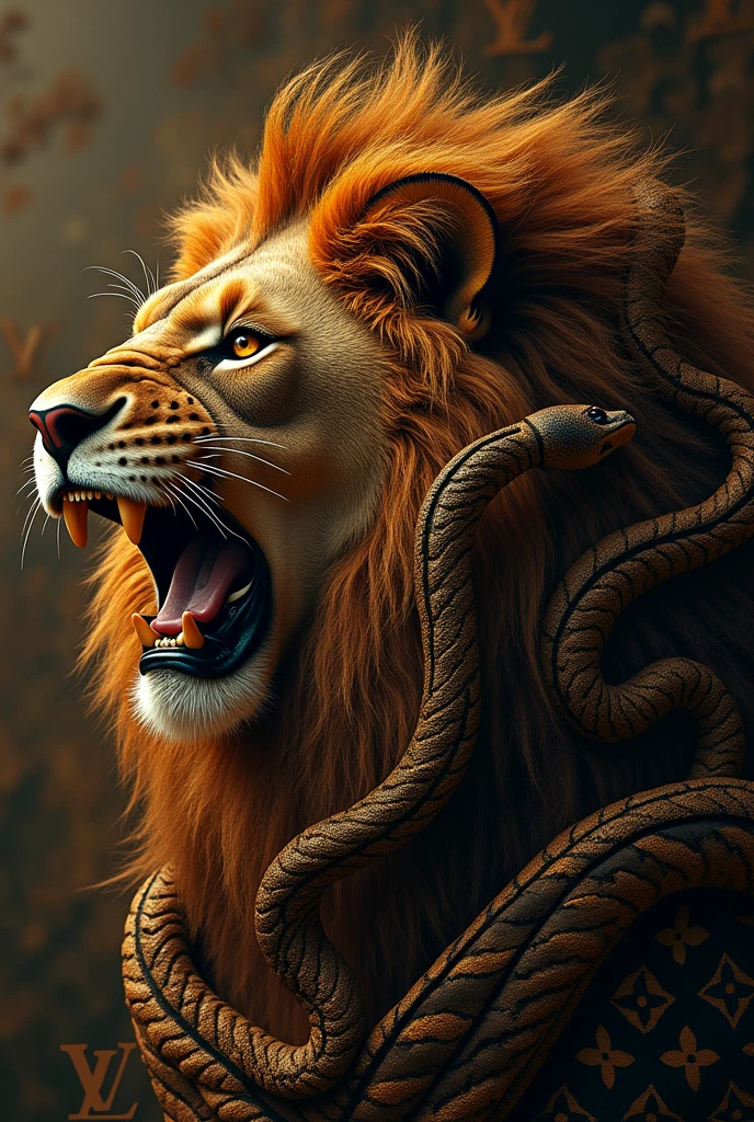 Versace Medusa, Louis Vuitton Monogram ans a roar lion
