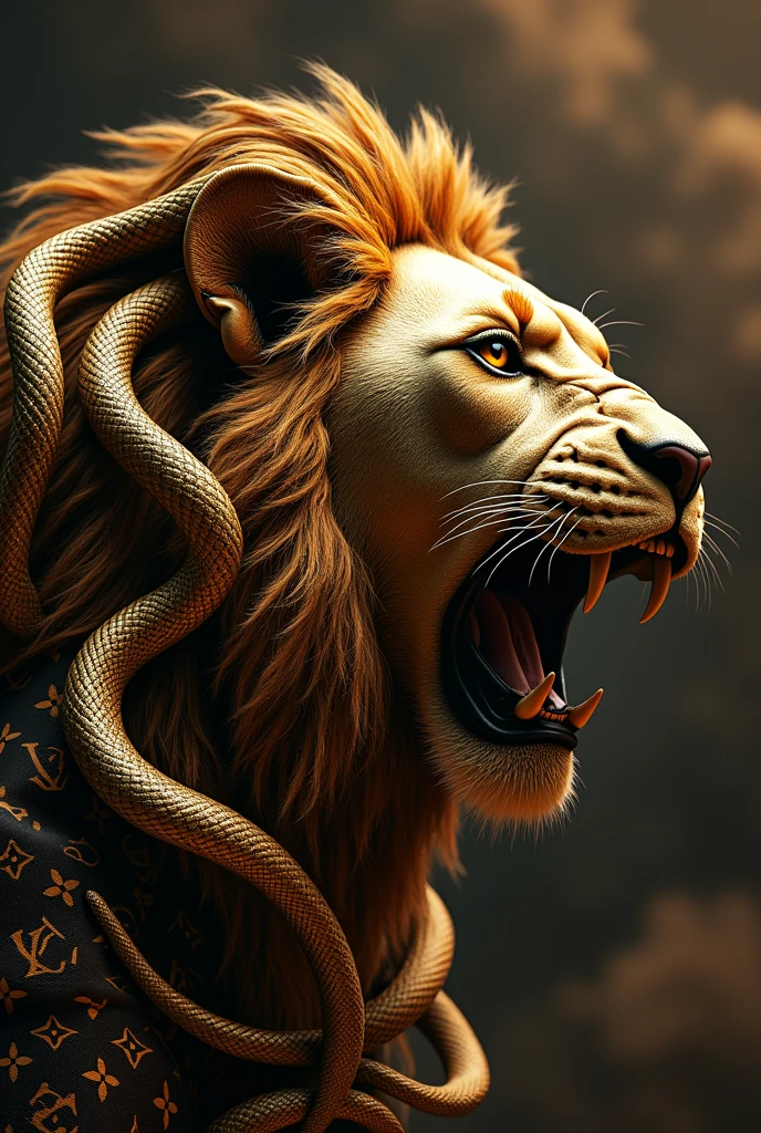 Versace Medusa, Louis Vuitton Monogram ans a roar lion