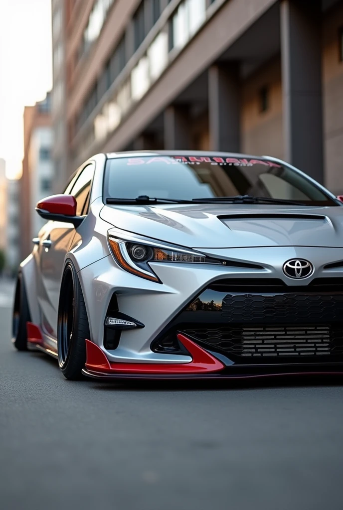 Toyota Matrix Light Gray & Red Tuning