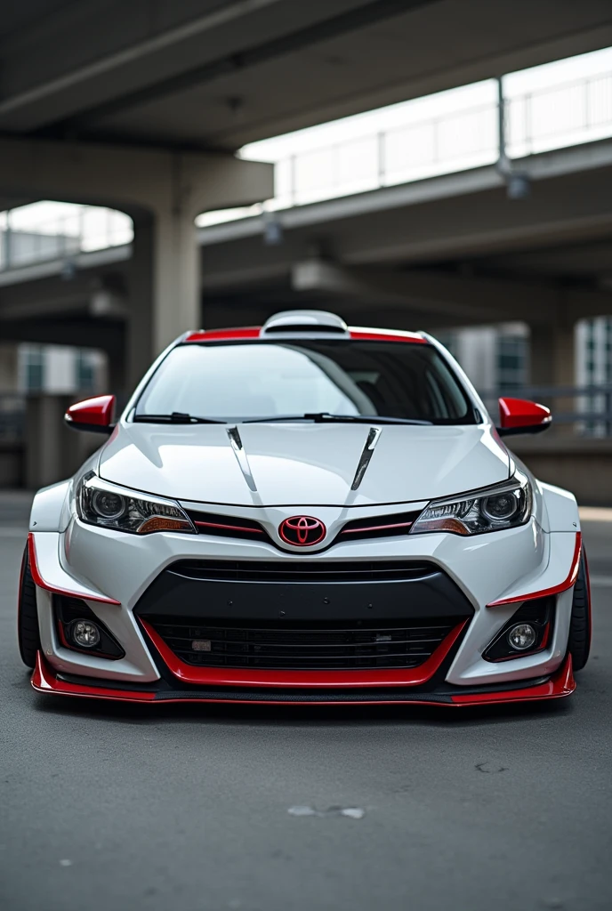 Toyota Matrix Light Gray & Red Tuning