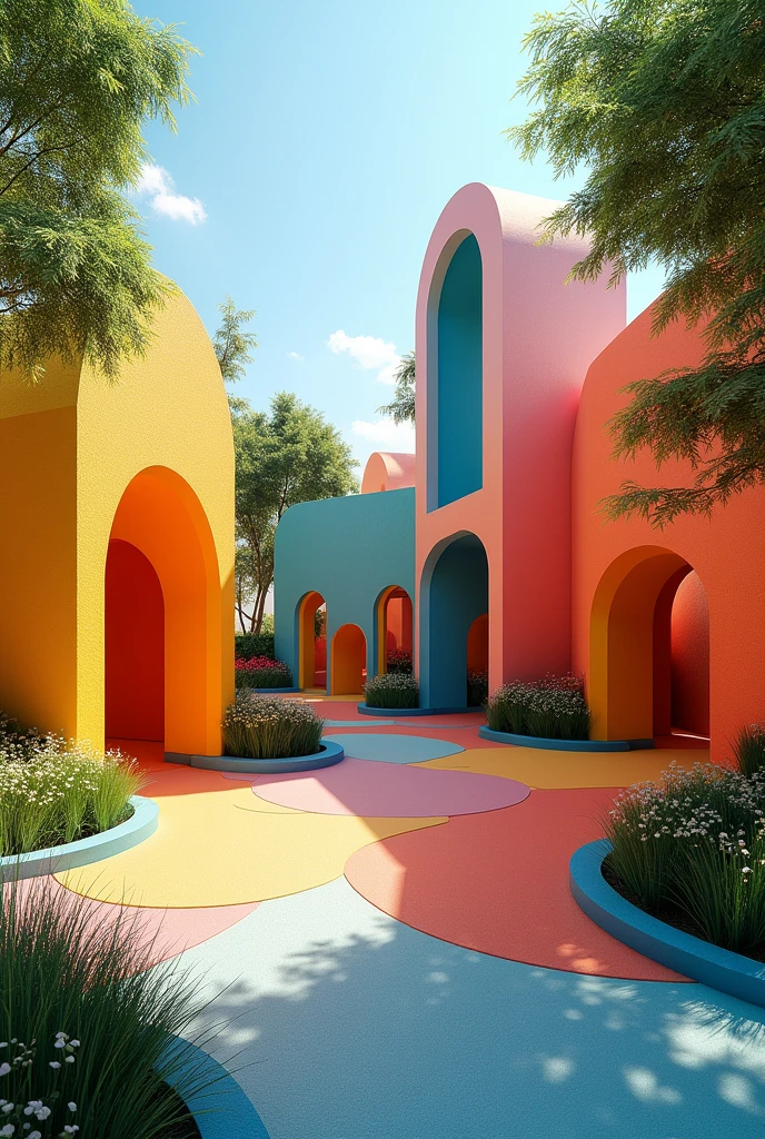 Architectural concepts color theory in a children's park