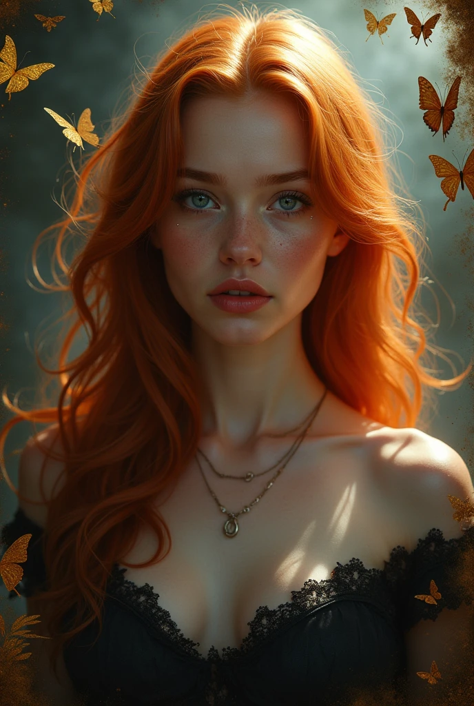 (solo, full body photo:1.3), (action packed:1.3), (haze, fog, mist:1.3), chiaroscuro, best quality, photorealistic, 1woman, (cute), (24yo:1.2), redhead, long ginger hair highly detailed, 1700'S, digital photography, art by artgerm and ruan jia and greg rutkowski surreal painting gold butterfly filigree, broken glass, (masterpiece, sidelighting, finely detailed Fashionable eyes: 1.2) (perfect oval large eyes that gazes at the viewer), beautiful detailed face, blue gorgeous perfect eyes, (blonde hair ponytail), (attractive young woman:1.3), (thick amazing hair), (seductive:1.1), (blushing:1.1)