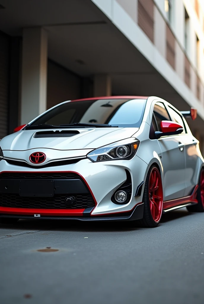 Toyota Matrix Light Gray & Red Tuning