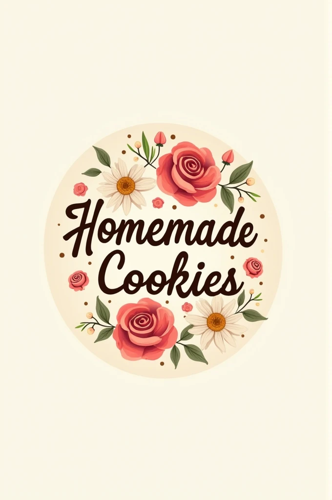 Create a logo for homemade cookie shop have flowers
