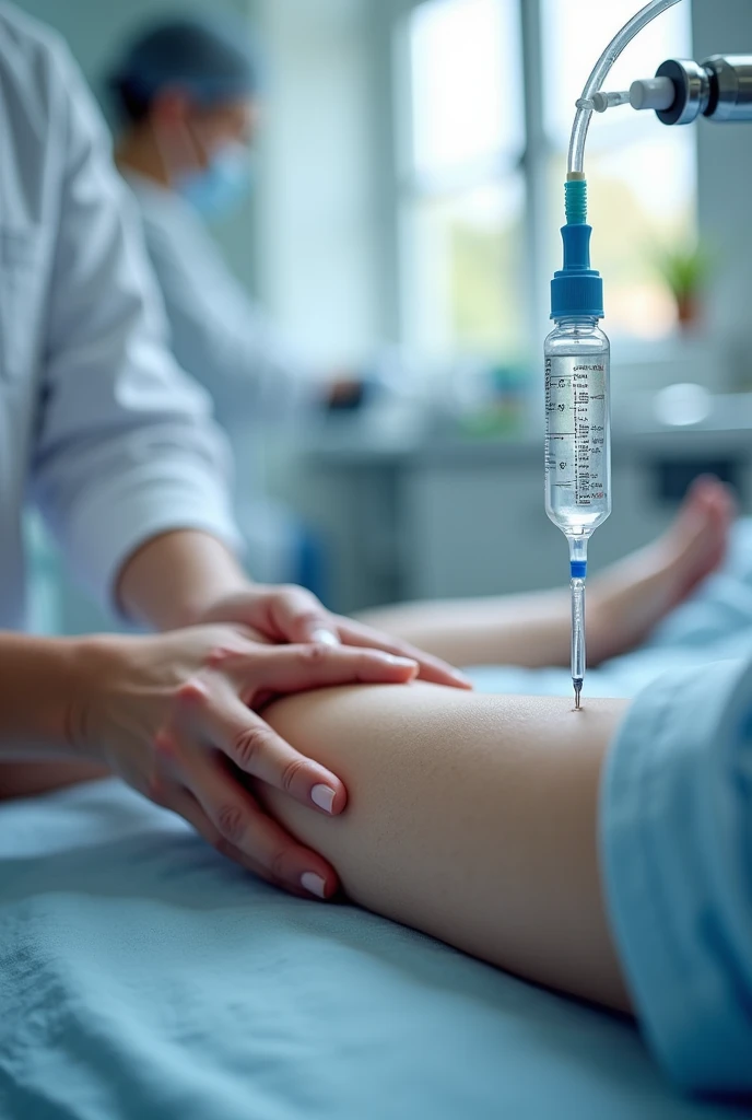 Create an image of intravenous serum with ozone therapy