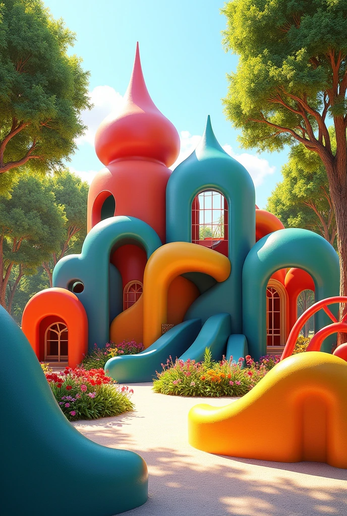 Architectural concepts color theory in a children's park