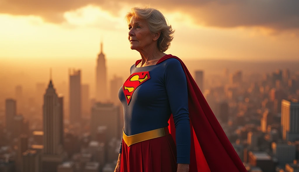 Julie Hagerty(((very beautiful old Supergirl (((1984s costume))); Julie Hagerty))) Super old woman Julie Hagerty; confident, powerful, indestructible, attractive; big and firm chest, floating high above the city, sunlight streaming through the clouds, dramatic pose, cinematic lighting, colorful cityscape below, gritty urban environment, intricate details, hyper-realistic, 8k, cinematic, dramatic, grandiose, superhero, flying, cape flowing, muscular, confident, powerful, determined expression, glowing eyes, lens flare, volumetric lighting, cinematic camera angle, dramatic shadows and highlights, photorealistic, vibrant colors, highly detailed, masterpiece