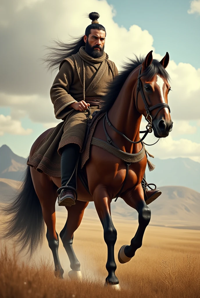 A man with a Mongolian horse