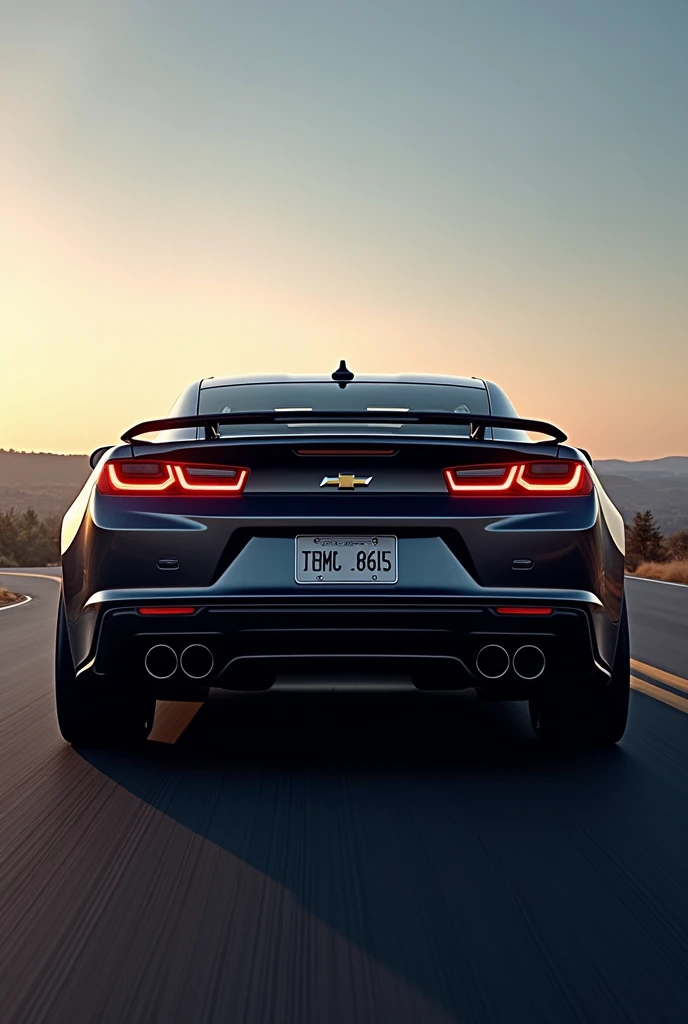 Generate a Chevrolet Camaro seen from behind and make it impressive