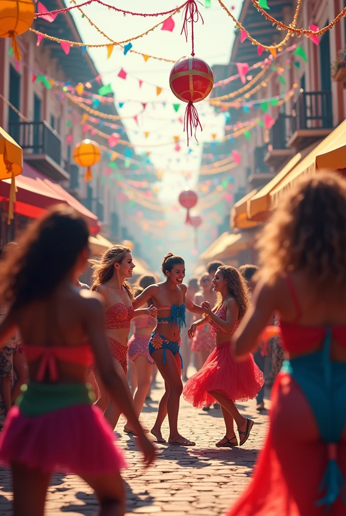 I would like an image that says carnival 2025. I would like it to be very colorful and have colored strings and a rattle.