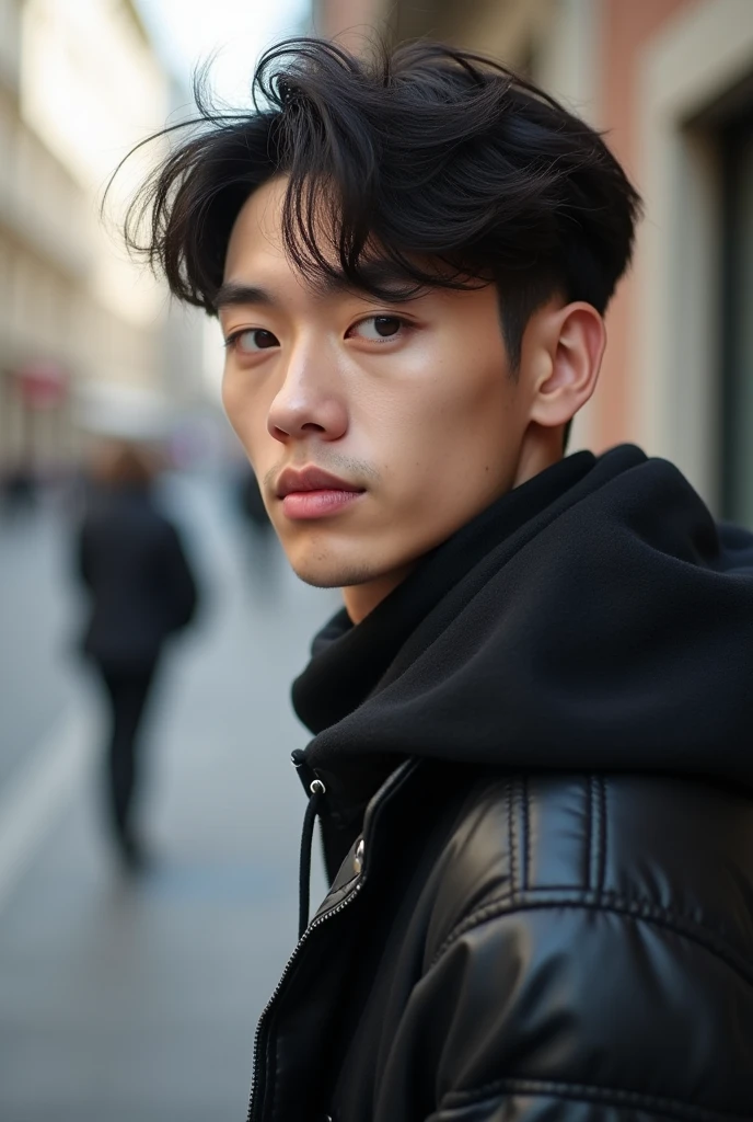 ((highest quality, 8K, masterpiece: 1.3)), Instagram selfie pictures、Handsome boy in street fashion:1.5, 20-year-old、Delinquent boy、 well-groomed face, random hair color、short hair, thin face、(white skin:1.5)、perfect body、(beckoning:2.0)、dark eyes、Super handsome、sexy eyes、Extra-fine face, handsome nose, small eyes and face, beautiful lighting, High resolution, detailed mouth, smile, whole body: 1.5, perfect body shape、super slim,medium hair、STUSSY clothes、silver accessories、Oversized clothes、