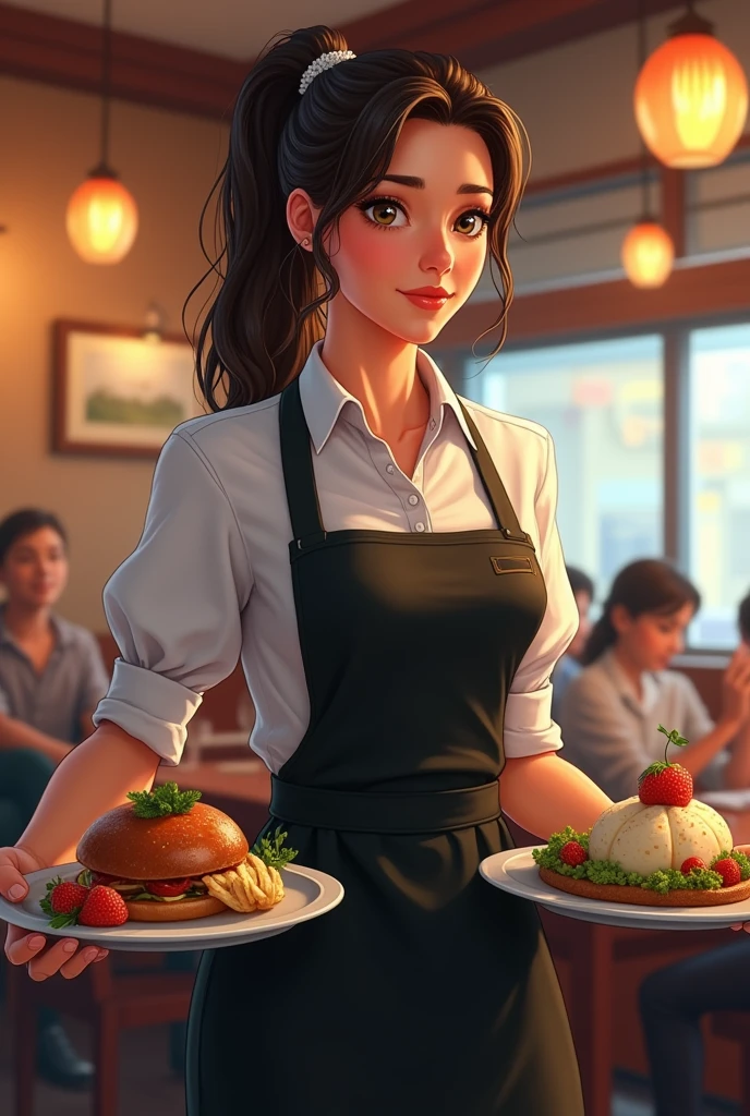 a young woman named Emma worked tirelessly as a waitress