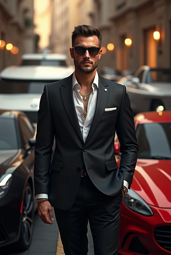 Successful alpha man with lots of cars and prosperity