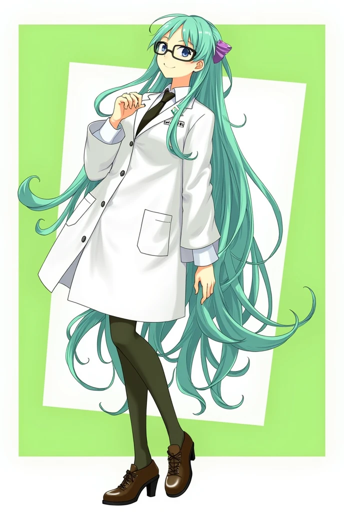 an anime girl with glasses, scientist girl with labcoat and blackpant and long blue hair, anime girl with teal hai, anime style, from girls frontline, fine details. girls frontline, girls frontline universe, girls frontline style, girls frontline, girls frontline cg, soft anime illustration, 2 0 2 2 anime style, 2022 anime style, pixiv contest winner, pretty anime character design, render of april
