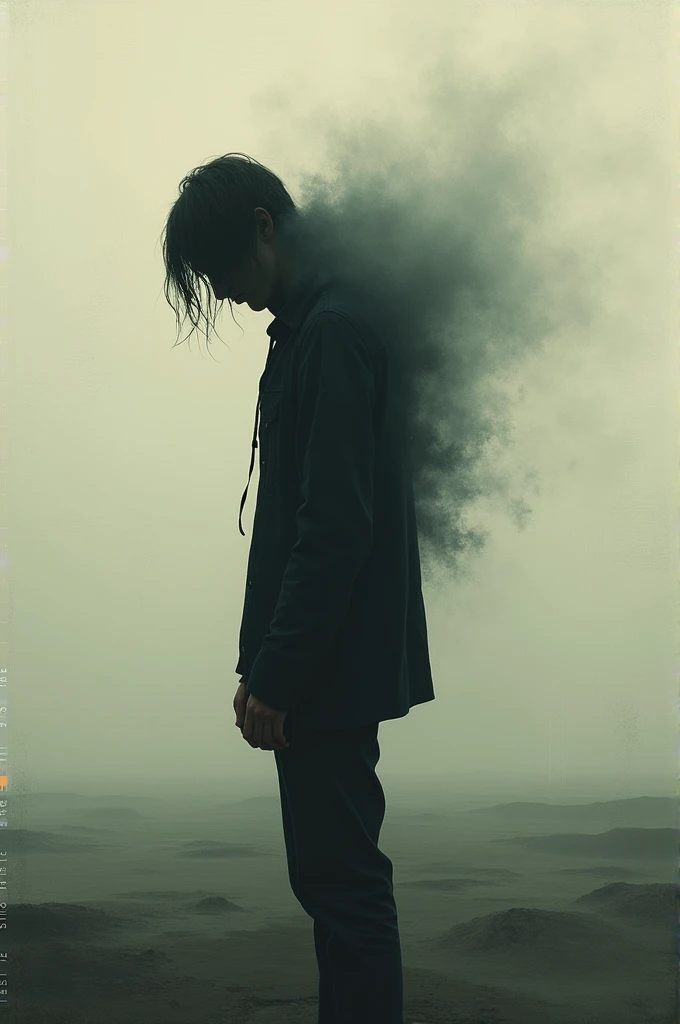 Create an art similar to novo amor's song covers depicting being alone and carrying the weight