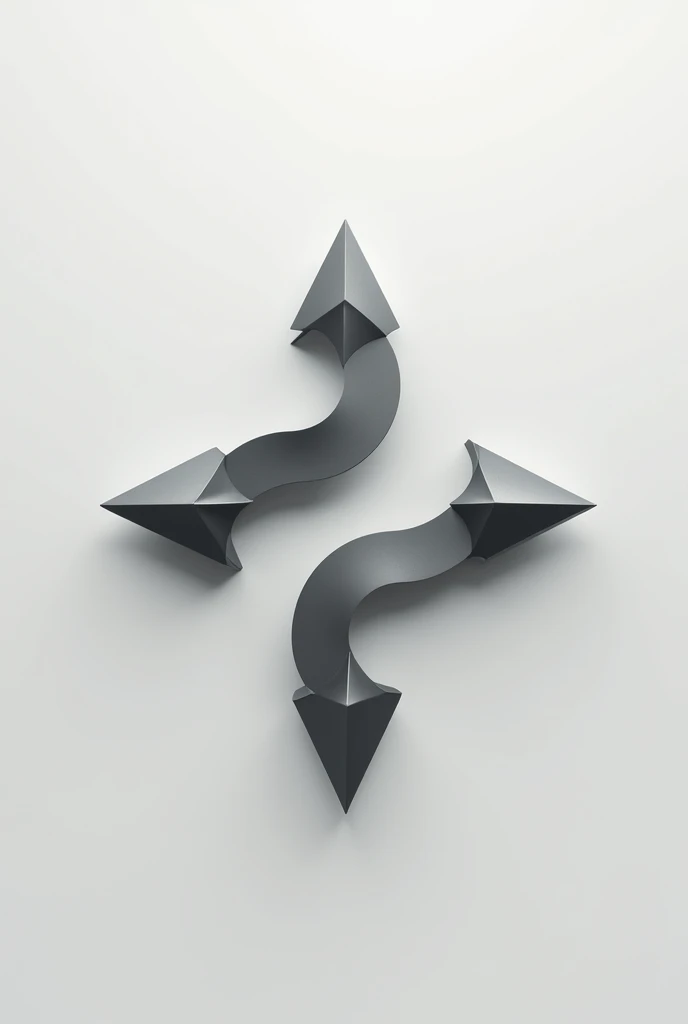 Create an arrow sign to show two different directions at a same time, without background or sign boards or buttons 