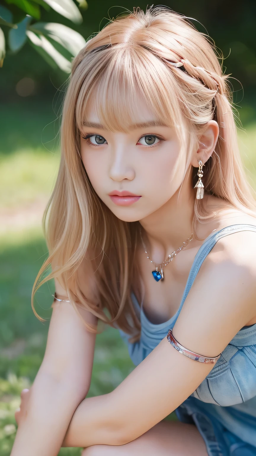 (Highest quality, 8k, masterpiece, RAW Photos: 1.3),mysterious, Beautiful Japanese Women, Young Japanese women,Trained and toned body、 (Highlight Color Hair,pink、blonde、5 ear piercings、necklace、Roman alphabet tattoo on arm、 Straight long hair, Layered Haircut), Earrings, Many thin bracelets, (whole body, Squat on the ground in a crab-legged position, that violate school rules、 Super detailed, Intricate details, Highly detailed face and skin tones, Because I'm Slim, (body whole body tattoo, whole bodyに入れ墨), Beautiful Eyes, Realistic, Compensate, intellectual, Fascinating, Beautiful posture, Sailor uniforms full of school rule violations:2.0、Always wear a skirt、Sexy Dynamite、I'Crouched down and staring at you.、Heavy makeup、Eyeshadow purple、Perfect Proportions、Glare、Harajuku Style、Yankee sister、Flashy accessories、